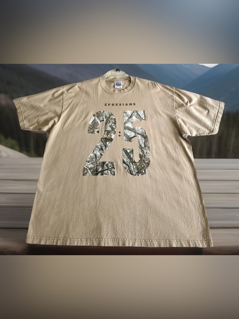 Shaka Wear Super Max Heavyweight Tan Camo Calvary Youth Vintage T-Shirt Men 2XL